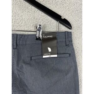 Claiborne Shorts Mens 32 Blue Flat Front Cotton Pinstripe Chino Summer Casual